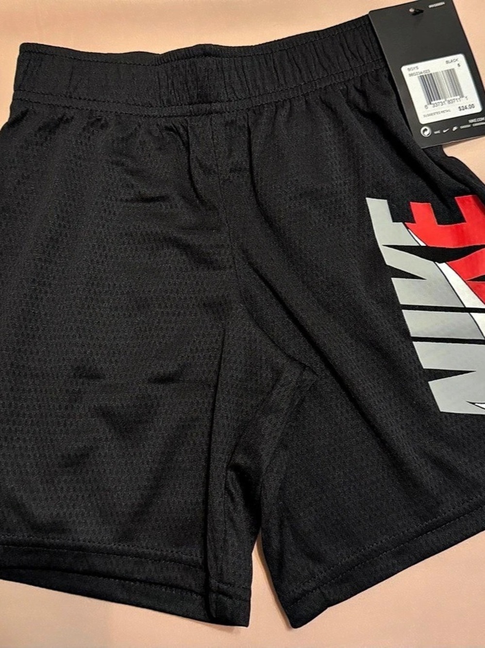Nike Boys Dri-FIT Graphic Shorts Black & Red Boys Size 5